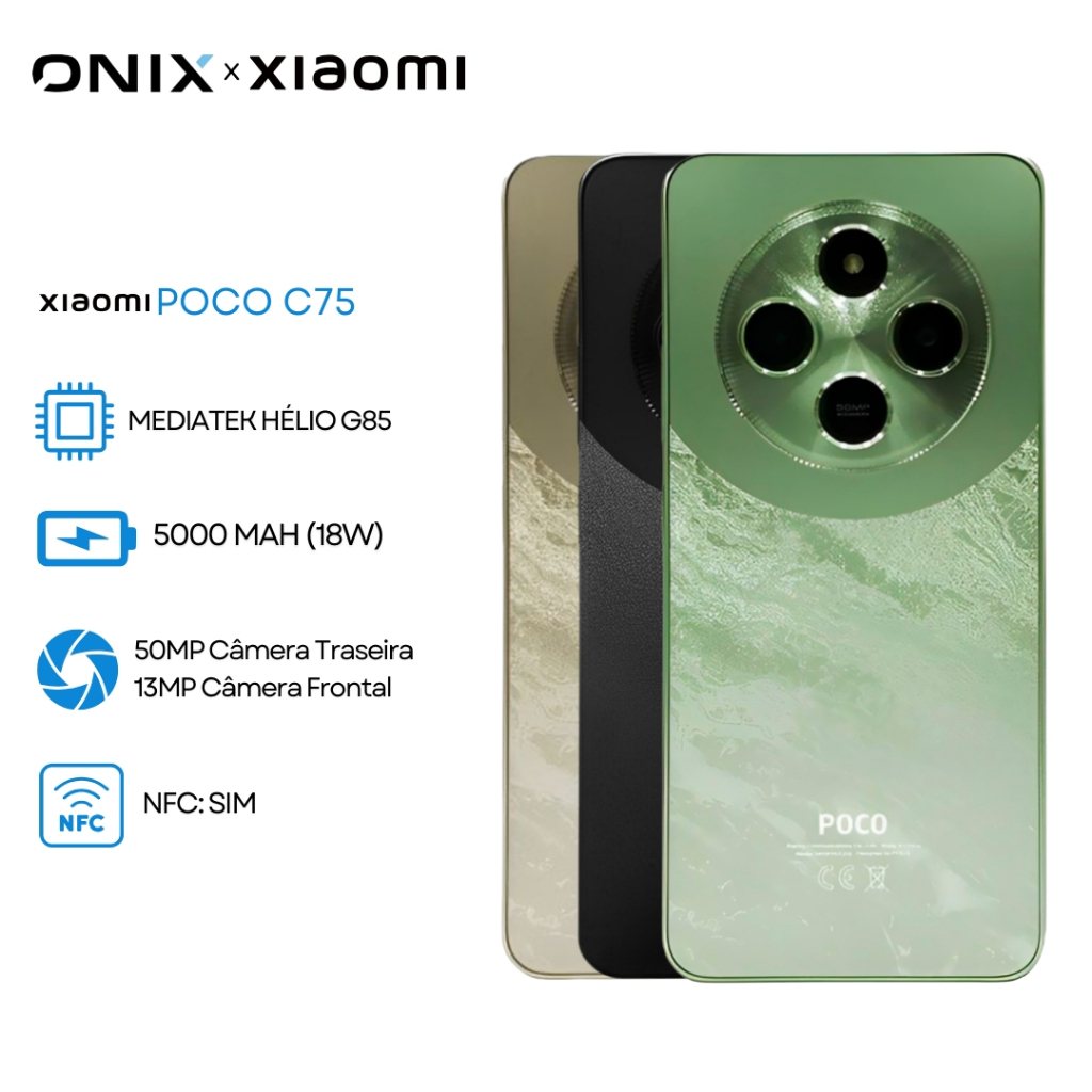 Xiaomi Poco C75 4G, 128GB/6GB RAM-256GB/8GB RAM, Câmera 50MP