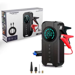 Bomba de Ar Portatil Compressor Inflator Multi-função 4 em 1 PowerBank 8kmah Bateria Calibrador de Carro Auto Pneu em Oferta na Shopee