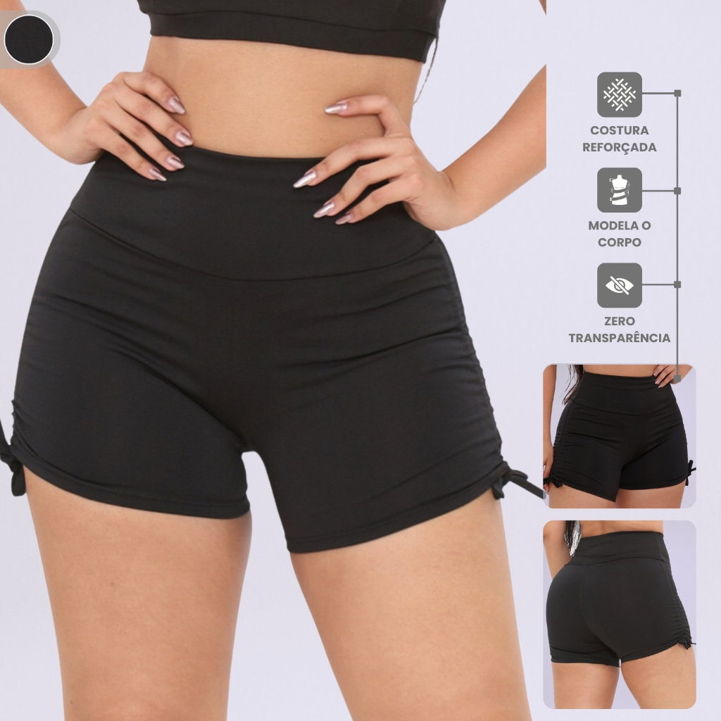 Short Curto com Cordinha Feminino Roupa Academia Fitness Treino ...