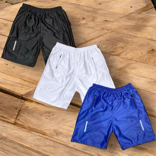 KIT 3, 2, 1 BERMUDA REFLETIVA ESPORTIVA COM ZÍPER NO BOLSO LANÇAMENTO 🚀