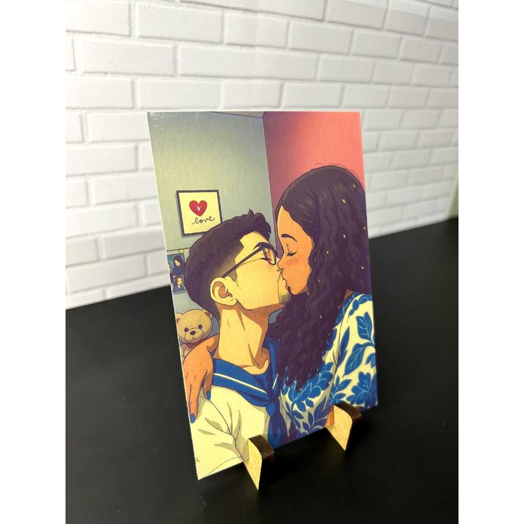 Quadro Quadrinho de Mesa Personalizado com sua Foto Casal Namorados