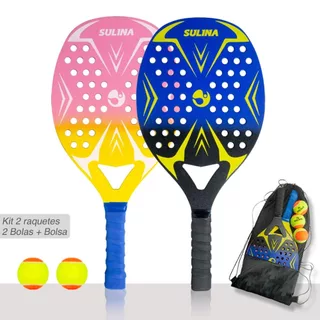 Kit 2 Raquete Beach Tennis Com Capa + 2 Bolas de Brinde em Oferta na Shopee