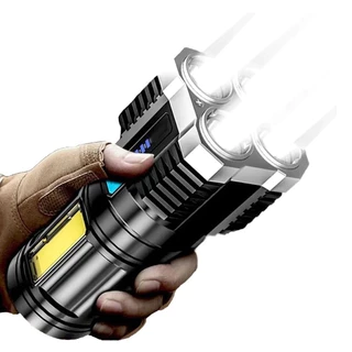 Lanterna Led Prova Dágua 4 Núcleos Potente Usb Recarregável