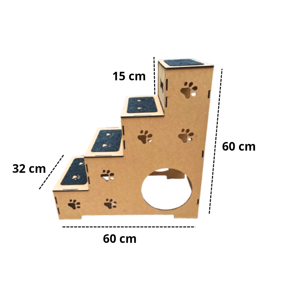 Escadinha Pet 4 Degraus Antiderrapante - Estilo e Segurança | Caprioli - Detalhes