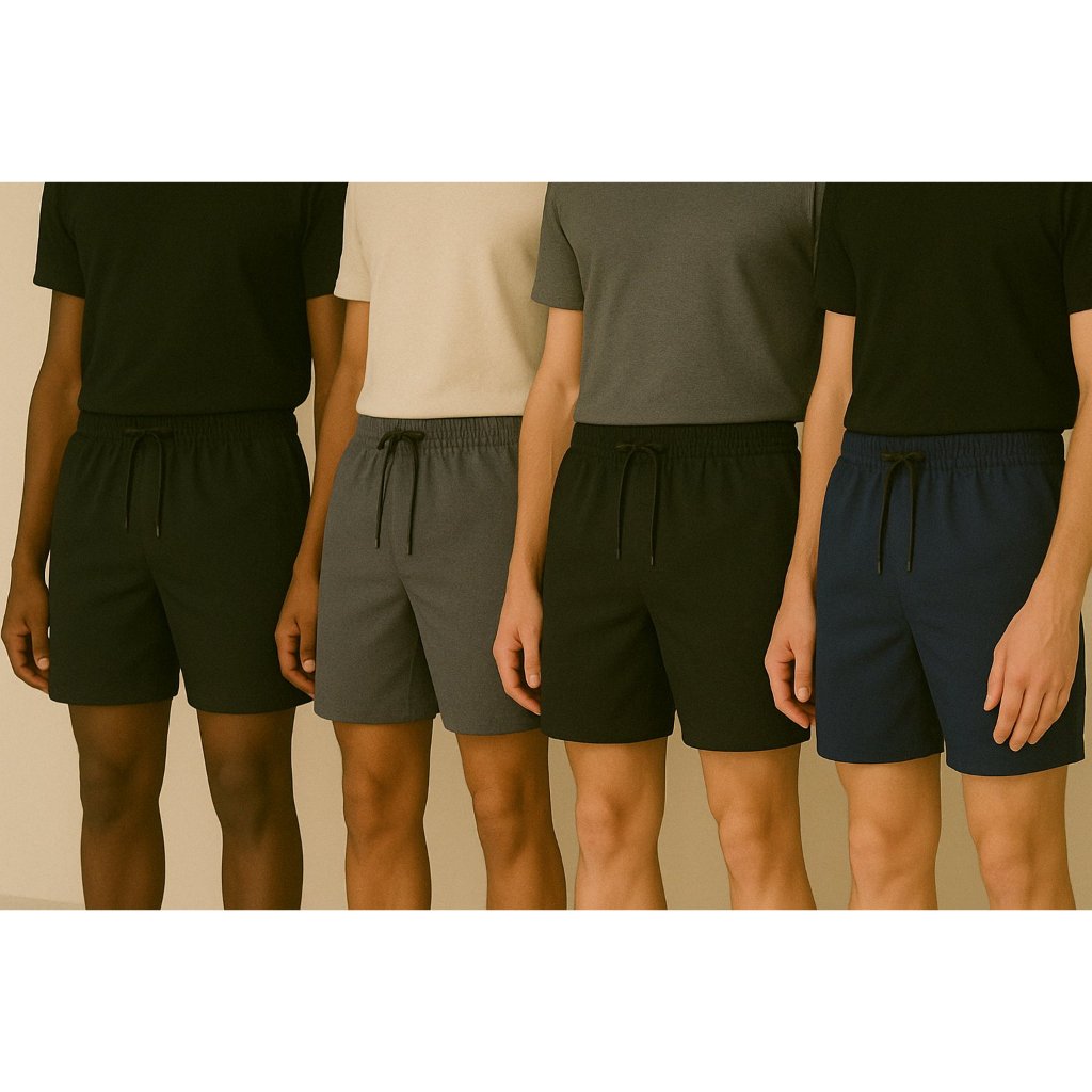 Kit 4 Shorts Masculinos Mauricinho Tactel Leve Confortável Elástico Secagem Rápida Academia