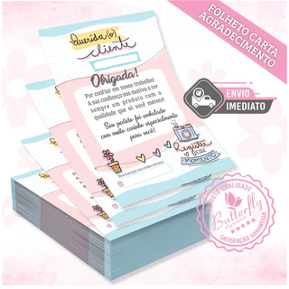 Folhetos Carta de Agradecimento ao Cliente 10x14  - Empresa, Loja, Embalagem em Oferta na Shopee
