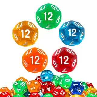 Kit 5 Dados D12 - 12 Faces Dice - RPG - Tabletop - Doze