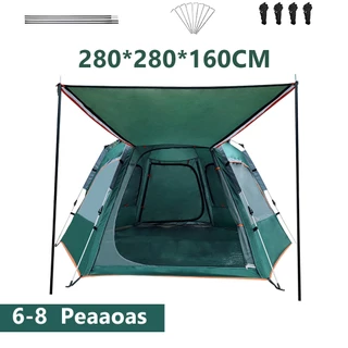 Barraca de Acampamento 6-8 Pessoas Grande Automática Impermeável 1000MM,Tenda Camping,280*280*160CM em Oferta na Shopee