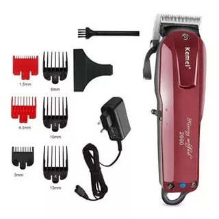 Máquina de Cortar Cabelo Profissional sem fio recarregável Kemei original cordless Km 2600 - bivolt 110v/220v