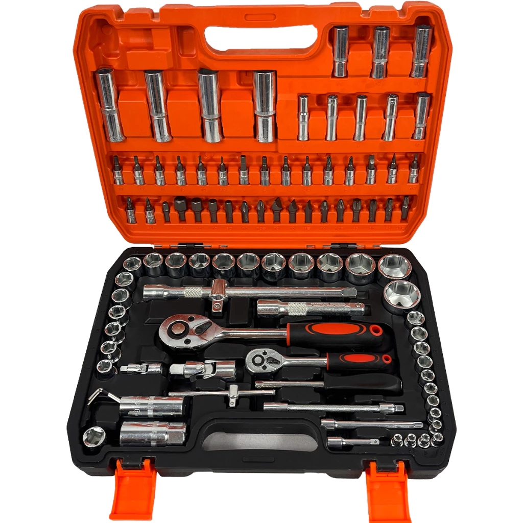Caixa De Ferramentas Chave Soquete 94 Peças Multi Funções 1 2 E 1 4 E 4mm A 32mm