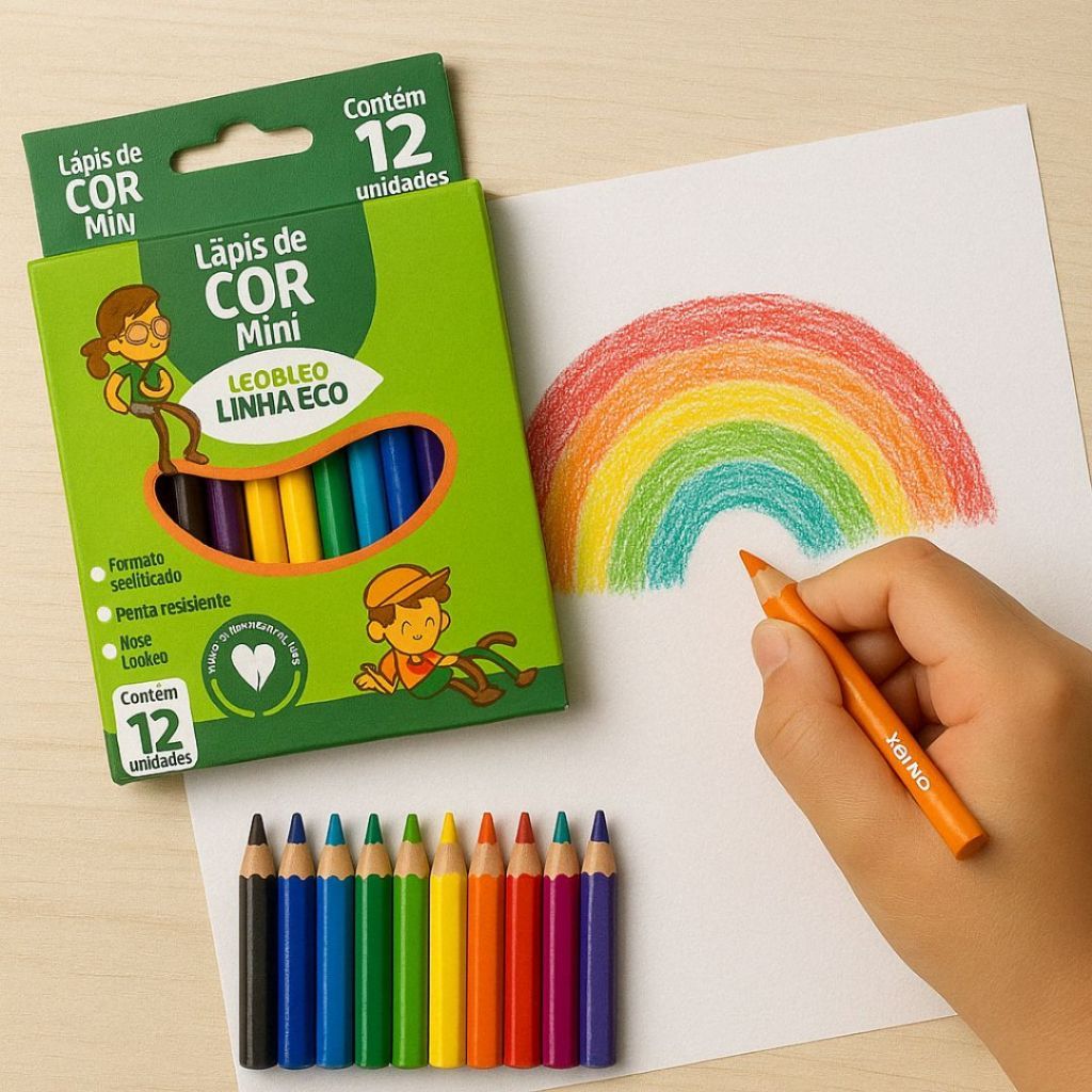 Kit Combo Lapis De Cor Pequeno/Mini Leo Leo | Shopee Brasil