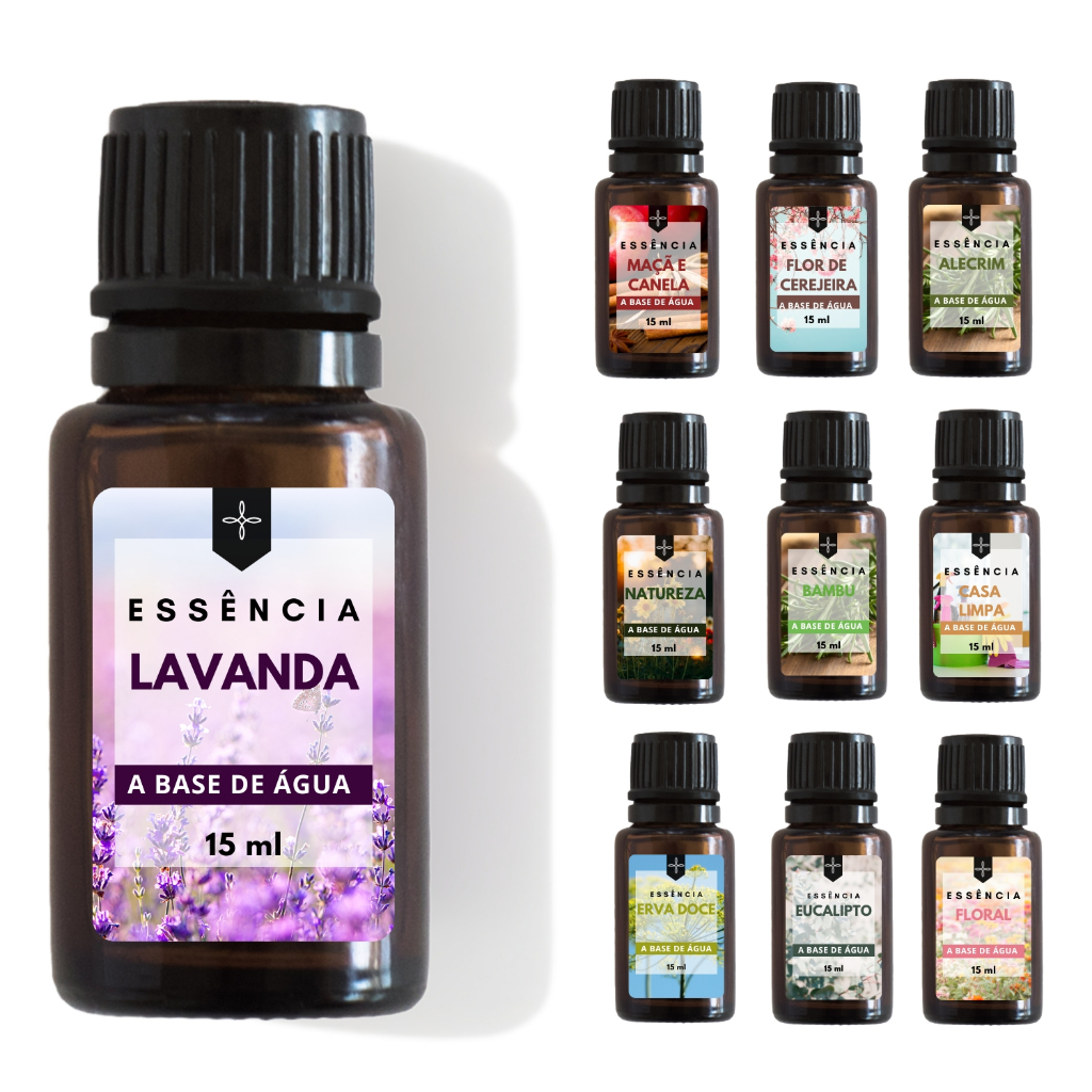Essência Para Velas Aromatizador e Difusor a Base de Água Kit 15ml 10 ...