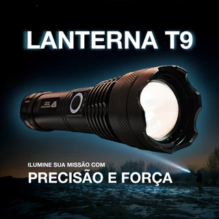 Lanterna Super Potente T9 P50 Tática Mais Forte Do Mundo Potente Pesca Camping Segurança Vigilante