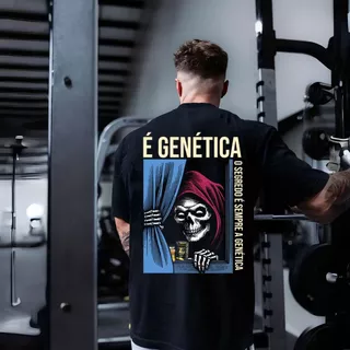 Camiseta Treino Fitness Gym Camisa Tshirt 100% Algodão Academia Musculação Estampa Genética