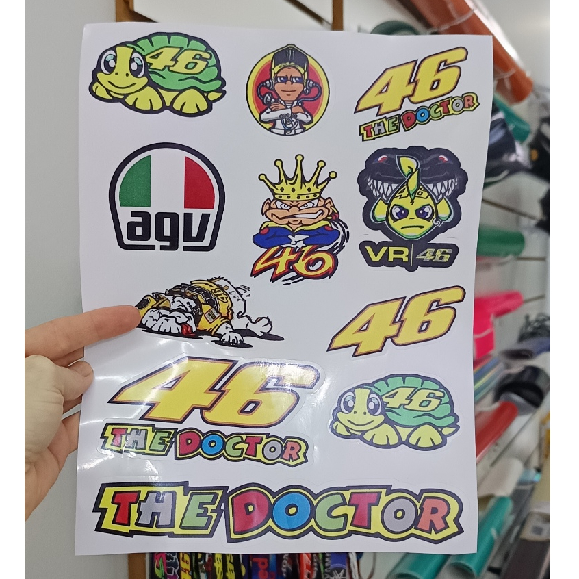 cartela adesivo the doctor 46 para capacete carro moto com 11adesivos ...