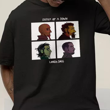 Camiseta Premium System Of A Down Gorillaz Crossover Unissex Camisa 100% Algodão