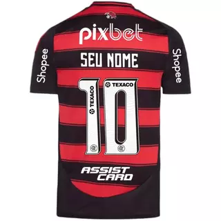 Manto Flamengo Jogo 1 Adidas 2025 – Personalize Seu Nome e Seu Número + Kit Patrocínio