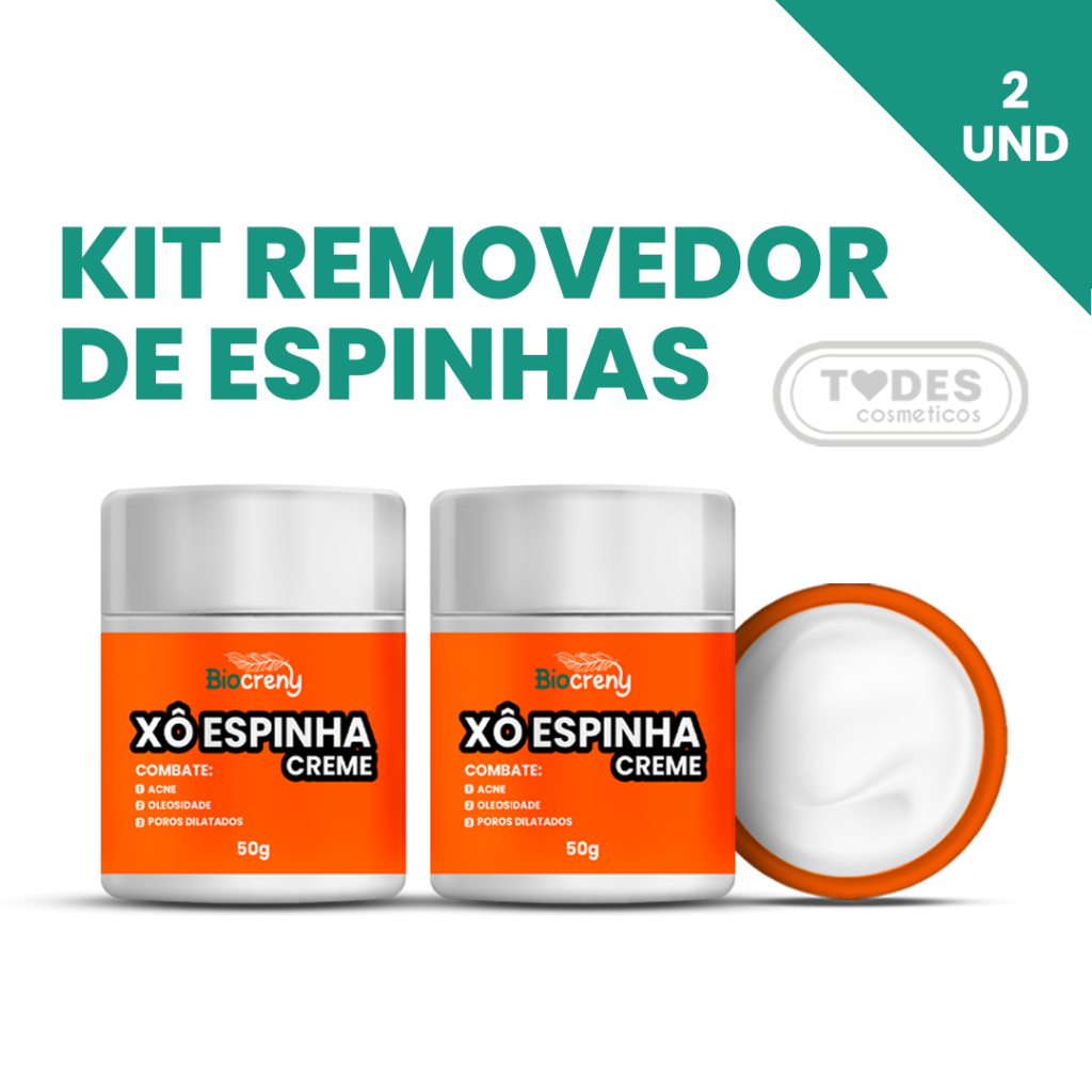 Kit 2 cremes xô espinha clareador e anti acne para espinhas e