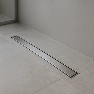 Ralo Linear Oculto Invisível 5cm com Grelha em Inox e Caixa Coletora Sifonada 50cm 70cm 80cm 90cm