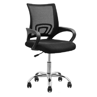 KIT 2 CADEIRAS GIRATÓRIA DE ESCRITÓRIO ERGONOMICA SANTIAGO TELA MESH EXECUTIVA PARA LEITURA C/ BASE CROMADA