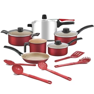 Jogo De Panelas 6 pcs Tramontina Turim com Panela de Pressão Rochedo Clock e 5 Utensílios em Oferta na Shopee