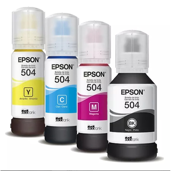 Kit 4 Cores Tinta 504 T504 Epson Original Para L4150 L4160 L4260 L6161 ...