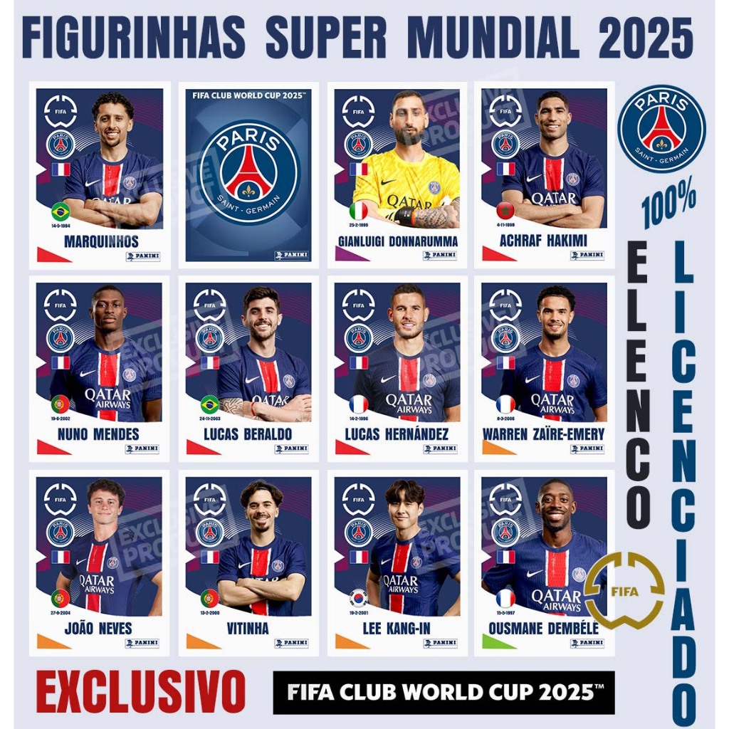 KIT FIGURINHAS SUPER MUNDIAL 2025 PSG EXCLUSIVAS | Shopee Brasil