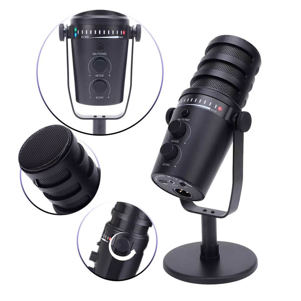 Microfone de Mesa Gamer Live Streaming e Podcast com Isolamento de Voz ...