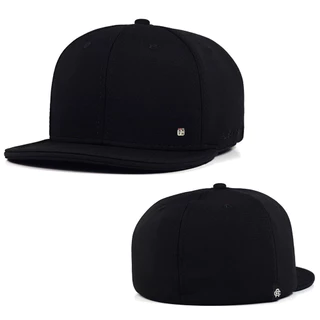 Boné Anth Co. Basicreta Gorgurão Preto Aba Reta Fechado Atrás Com Elastano Flex Pro