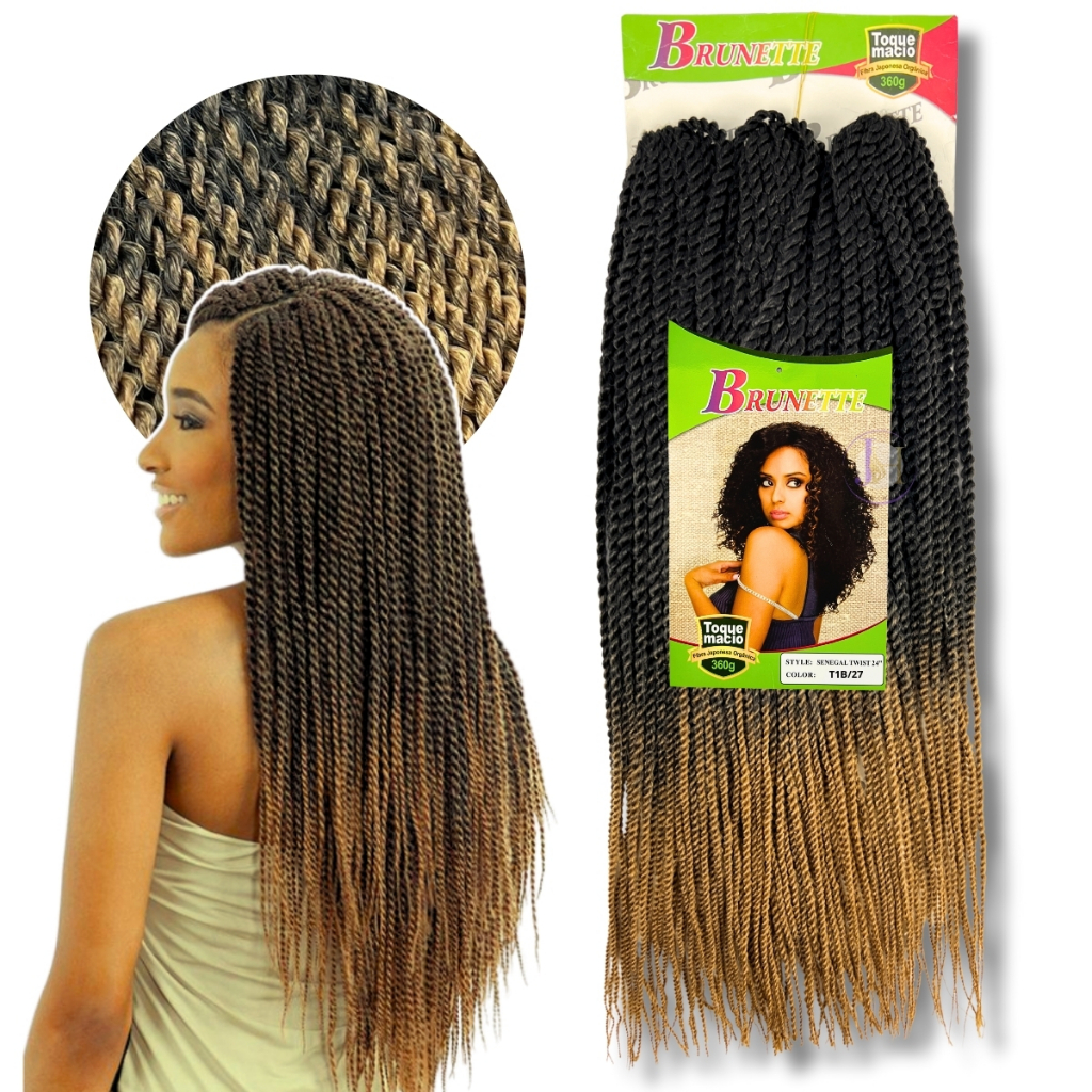 Cabelo Senegal Twist Mambo Brunette Fibra Orgânica Japonesa 360