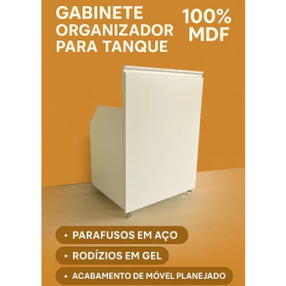 Gabinete Multiuso para Tanque 83cm com Rodízios em Gel | Armário Lavanderia - FABRICAMOS SOB MEDIDA