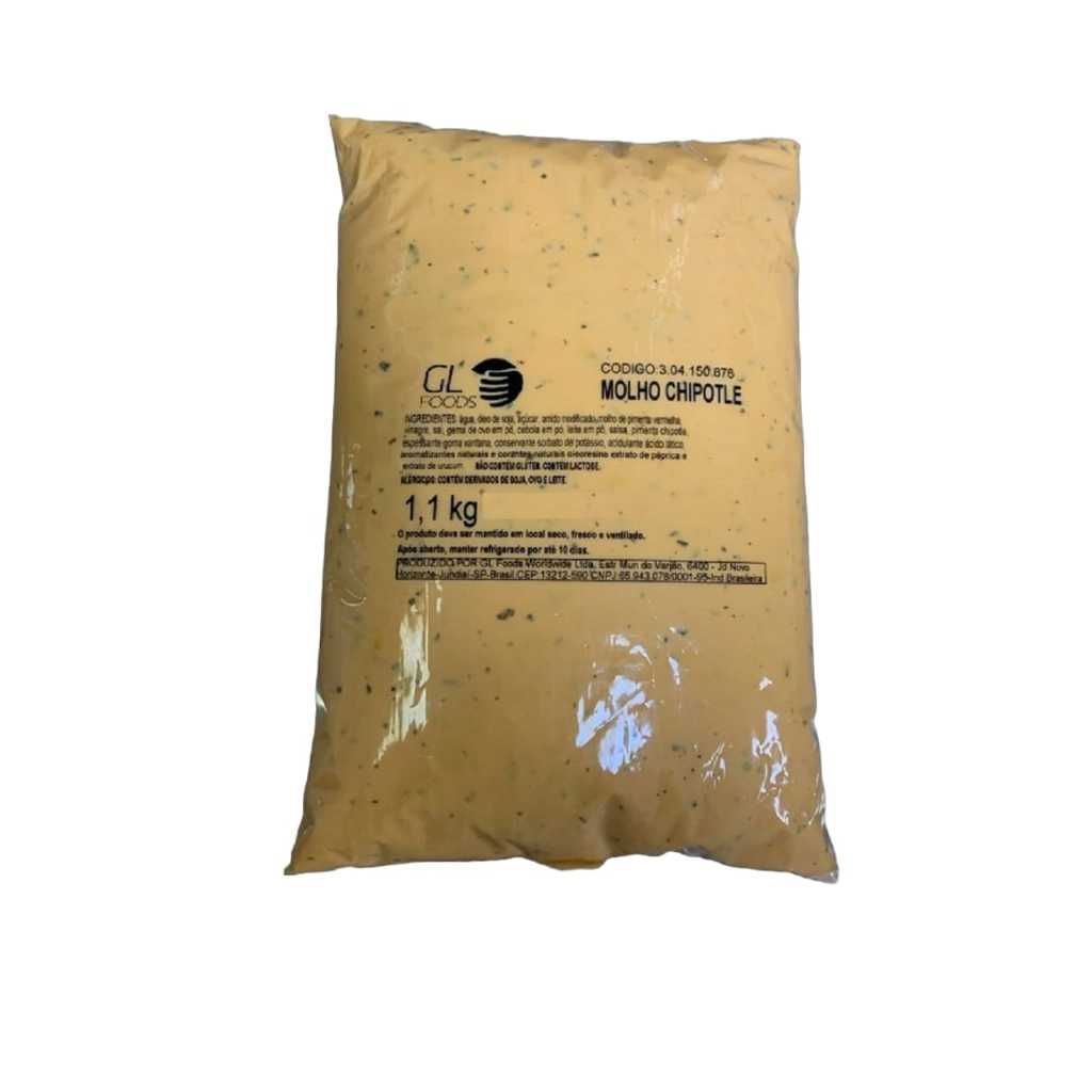 BAG MOLHO DE PIMENTA CREMOSA CHIPOTLE 1.1KG - Comida americana/Hamburguerias/Restaurantes/Lanchonete