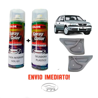 Tinta Spray Cinza Interior Gol G3 + Seladora para Plástico