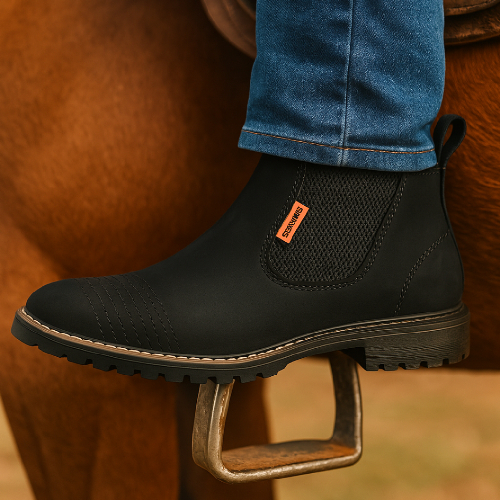 Botina Masculina Cowboy Vaqueiro Preta Country - Black Horse | Shopee ...
