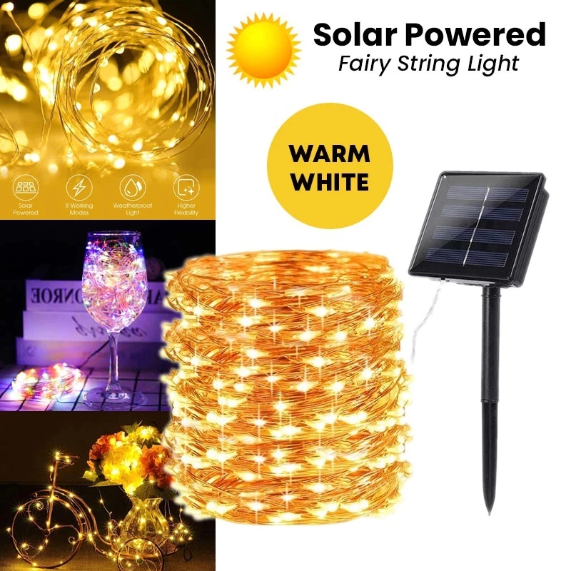 Luzes De Corda Solar 2 Pack - 200 LEDs 20 Metros IP65 Multicolor