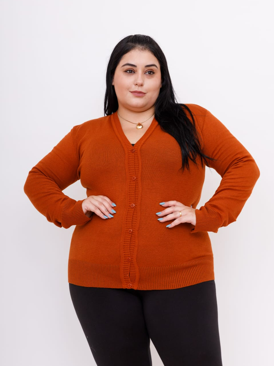 casaco de tricô cardigan plus size feminino de frio liso básica