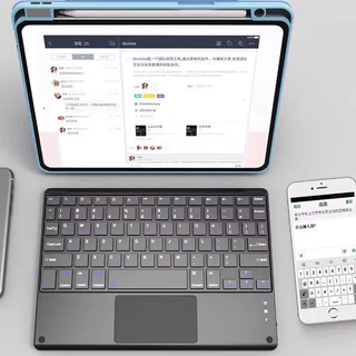 Teclado Bluetooth sem fio com tecnologia touch para tablets, laptops, celulares, etc.
