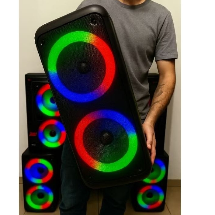 mega caixa de som completa estilosa potente 400w com 50 cm de altura bluetooh pendrave entrada microfone kts1299