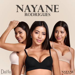 Sutiã Top Feminino Nayane Rodrigues Com Bojo Sem Aros Lateral Larga Alças Reforçadas para Modelagem em Oferta na Shopee