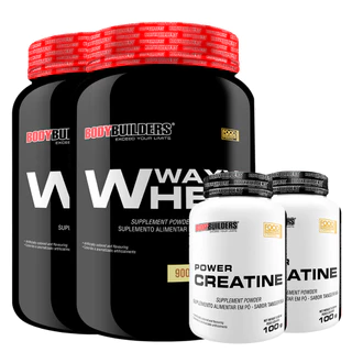 Kit 2x Whey Protein 900gr + 2x Power Creatina 100gr. - Bodybuilders em Oferta na Shopee