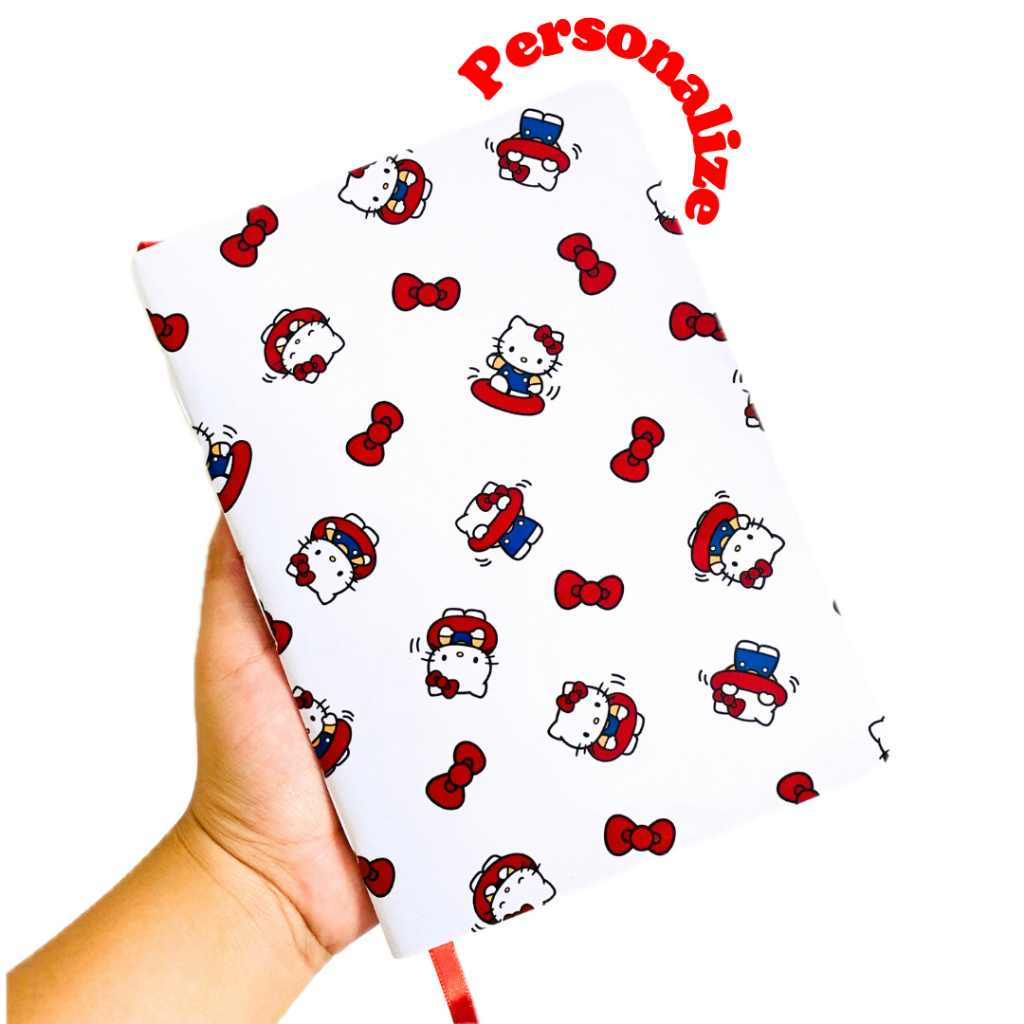 Caderno personalizado Hello Kitty vermelho lacinho pautado a5 a6 ...