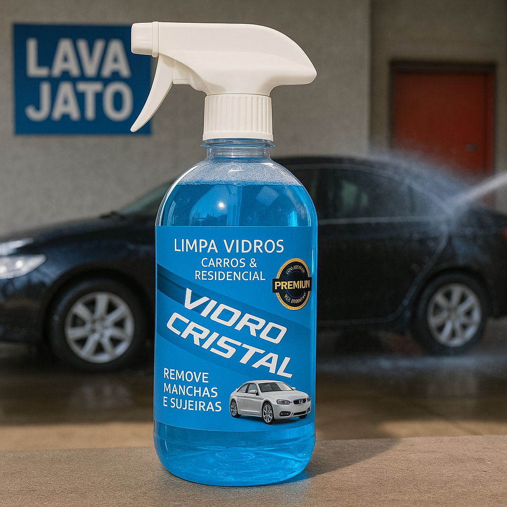 Spray Limpa Vidros De Carros Limpa Para-Brisa Espelhos Lava Jatos 500ML ...