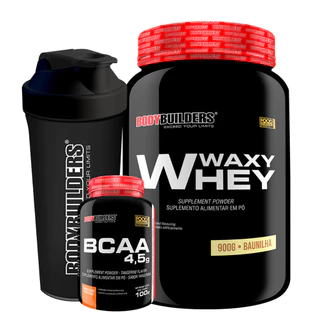 Kit Waxy Whey Protein 900g + Bcaa 100g + Coqueteleira - Bodybuilders em Oferta na Shopee