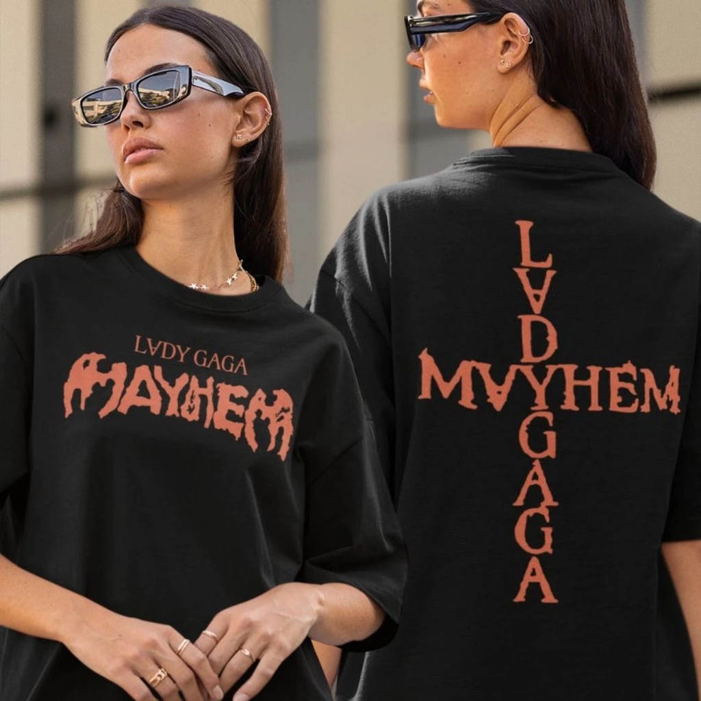 Camiseta Lady Gaga Preta Mayhem Cruz Tour Copacabana | Shopee Brasil