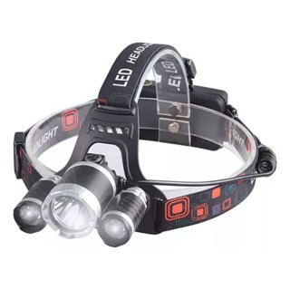 Lanterna Cabeça 3led Fort Capacete Recarregável Profissional Cor da luz Preto Grande