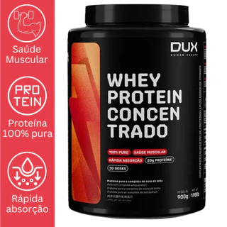 WHEY PROTEIN CONCENTRADO 900G POTE - DUX NUTRITION em Oferta na Shopee
