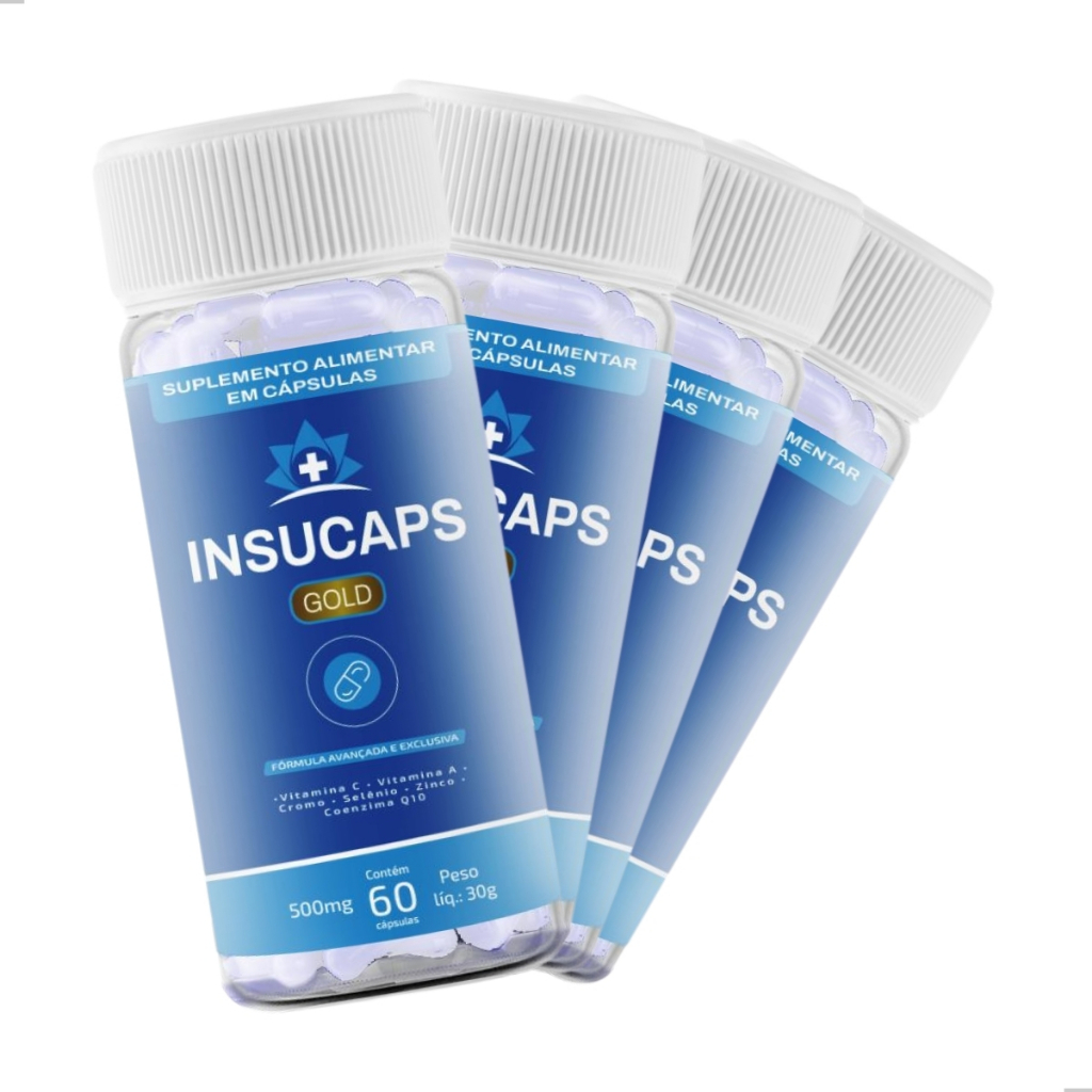 4 Insucaps Gold Original Suplemento Em Cápsulas Fórmula Natural - 60 ...