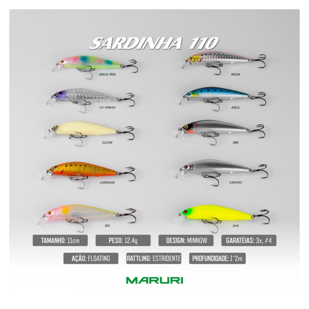 Isca Artificial Sardinha 110f (11cm 12g) Original Maruri Fishing ...