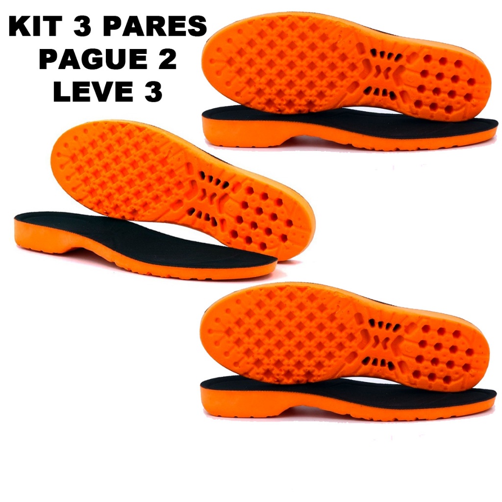Kit 3 Palmilha Ortopédica Anatômica em Gel-PU Confortável Bota Coturnos ...