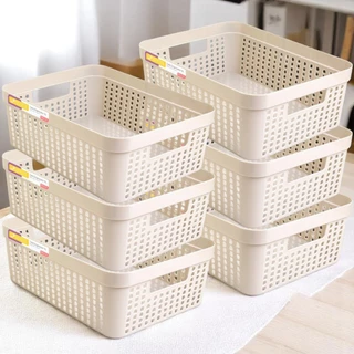 Kit 6 Cestos Organizadores 11 Litros Multiuso Cesto Grande em Plástico Resistente em Oferta na Shopee